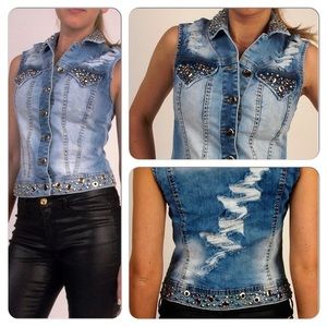 Italian Made Jean Vest